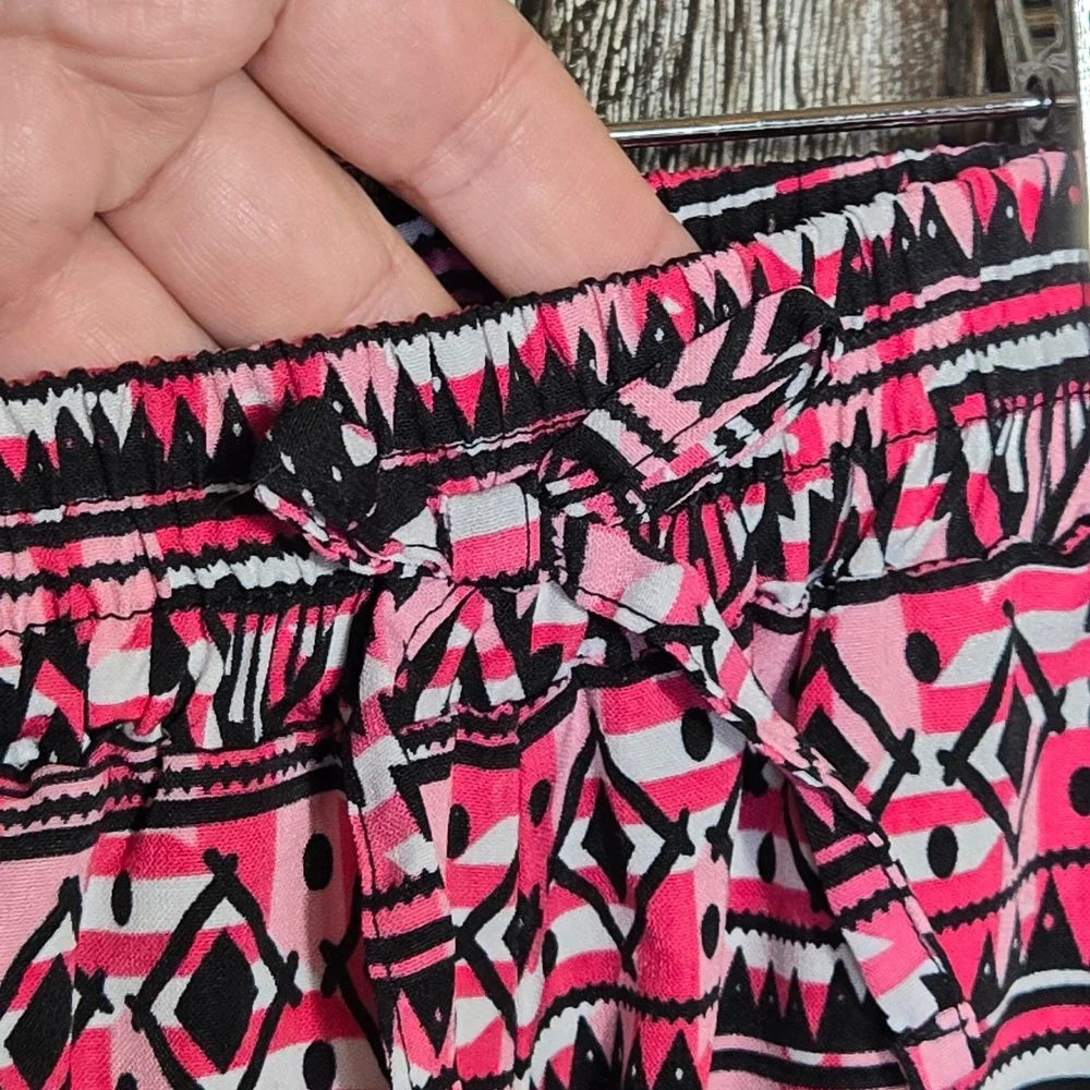 Faded Glory Kids Girls Pants Joggers‎ Geometric Hearts Pink Black Size M 7-8